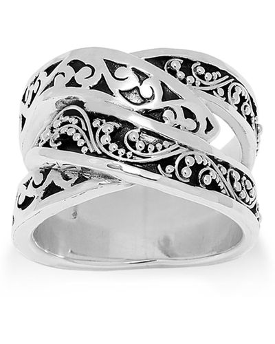 Lois Hill Sterling Silver Scroll Overlap Ring - Metallic