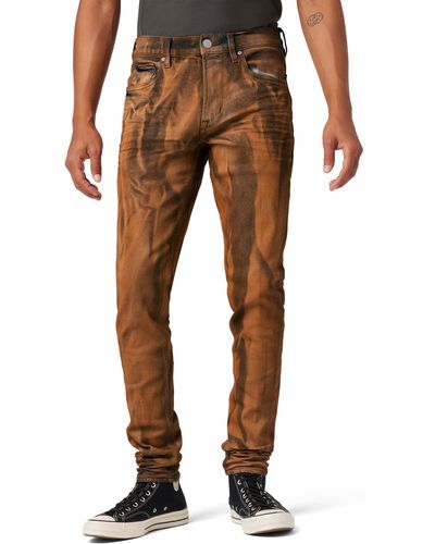 Hudson Jeans Zack Bleached Skinny Jeans - Brown