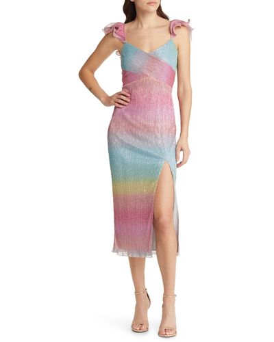 Saylor Myrah Metallic Ombré Midi Dress - Multicolor
