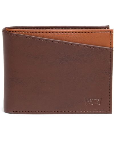Levi's Rfid X-capacity Leather Wallet - Brown
