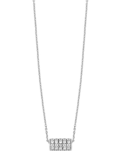 Bony Levy Diamond Barrel Pendant Necklace - White