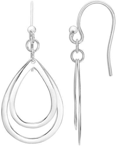 A.m. A & M Sterling Silver Teardrop Earrings - White