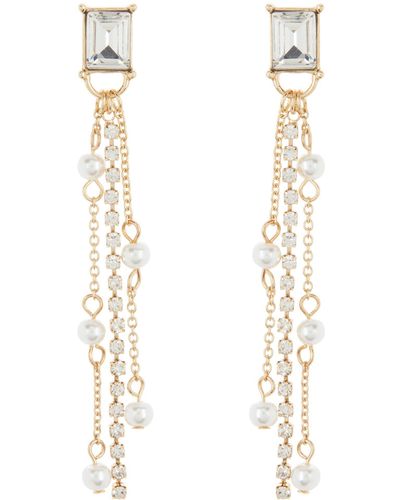 Nordstrom Imitation Pearl Chain Drop Earrings - White