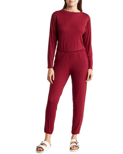 Go Couture Long Sleeve Jumpsuit - Red