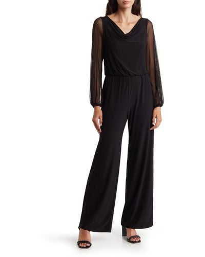 Marina Long Sleeve Blouson Jumpsuit - Black