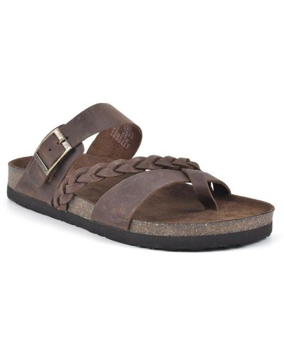 White Mountain Hazy Leather Footbed Sandal - Brown