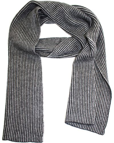 Portolano Stripe Knit Scarf - Gray