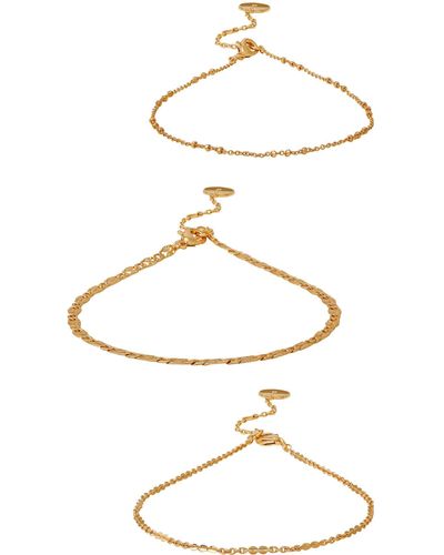 Vince Camuto Fancy 3-pack Assorted Anklets - White