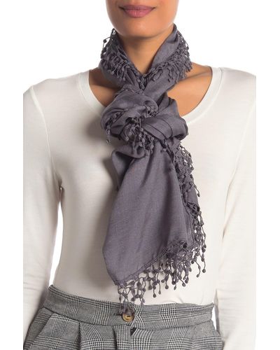 La Fiorentina Wool Silk Blend Scarf - Gray
