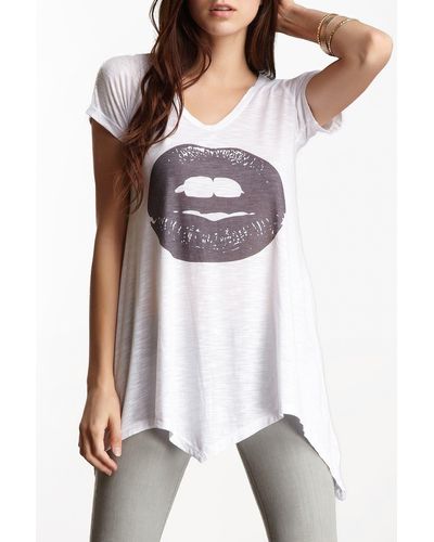 Go Couture Graphic Tunic T-shirt - White