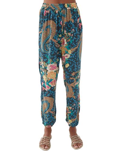 O'neill Sportswear Elsie Floral & Paisley Pants - Blue