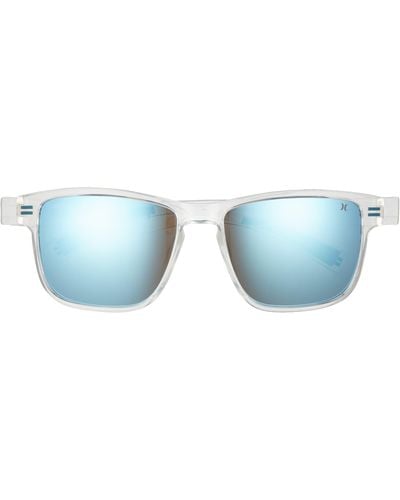 Hurley Ogs 57mm Polarized Square Sunglasses - Blue