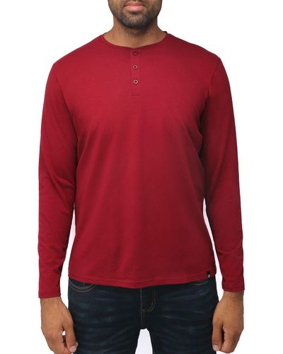Xray Jeans Long Sleeve Henley - Red