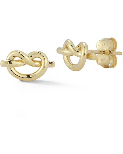 Ember Fine Jewelry 14k Gold Love Knot Stud Earrings - Metallic