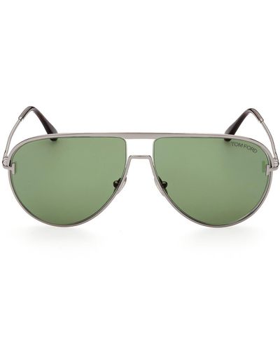 Tom Ford Theo 60mm Gradient Pilot Sunglasses - Green