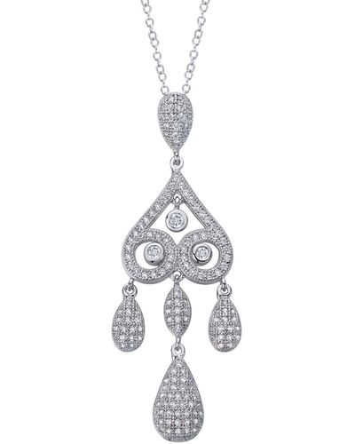 Lafonn Classic Simulated Diamond Chandelier Necklace - White