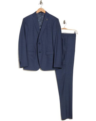 John Varvatos Bleecker Slim Fit Wool Suit - Blue