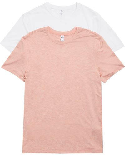 90 Degrees 2-pack Stretch Recycled Polyester Crewneck T-shirt - Pink