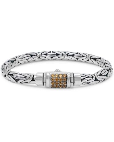 DEVATA Sterling Silver Semiprecious Stone Chain Bracelet - Multicolor