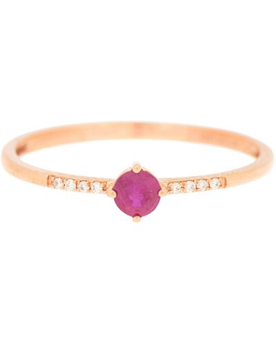 Bony Levy El Mar 14k Gold Ruby & Pavé Diamond Ring - Multicolor