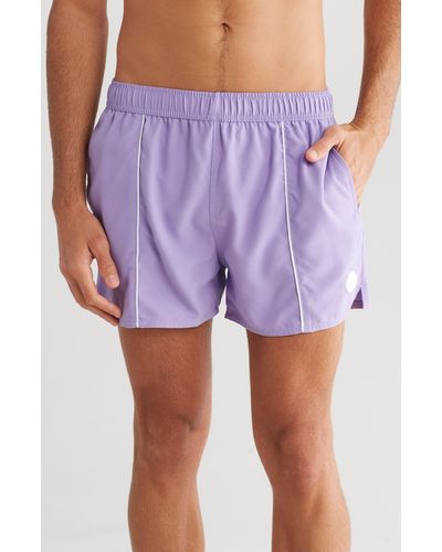 Native Youth Recycled Polyester Swim Trunks - Purple