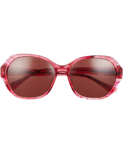 Isaac Mizrahi New York 56mm Round Sunglasses - Red