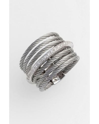 Alor 7-row Cable & Diamond Ring - Gray