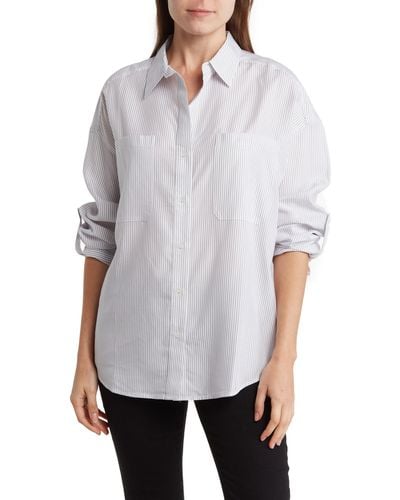 DR2 by Daniel Rainn Stripe Button-up Shirt - White