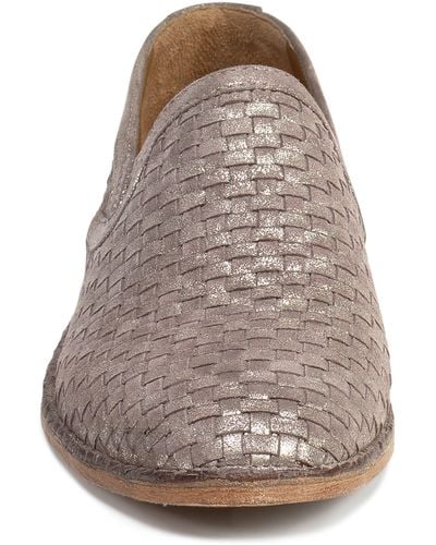 Trask Amanda Woven Loafer In Pewter Suede At Nordstrom Rack - Brown