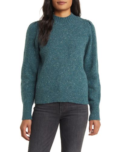 Faherty Boone Merino Wool & Aplaca Blend Sweater - Blue