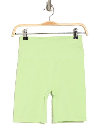 Calvin Klein Thin Rib High Waist Textured Bike Shorts - Green