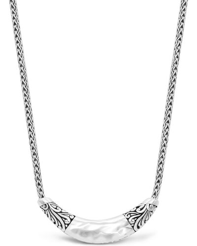 DEVATA Sterling Silver Bali Filigree Pendant Necklace - White