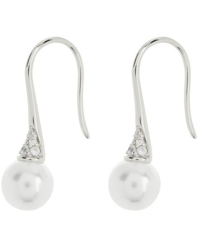 Nordstrom Cz & Imitation Pearl Earrings - White