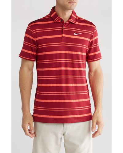 Nike Tour Stripe Golf Polo - Red