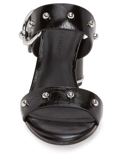 Rebecca Minkoff Amalthea Slide Sandal In Black Leather At Nordstrom Rack