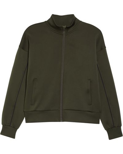 Zella Tour Triple Knit Performance Track Jacket In Green Rosin At Nordstrom Rack