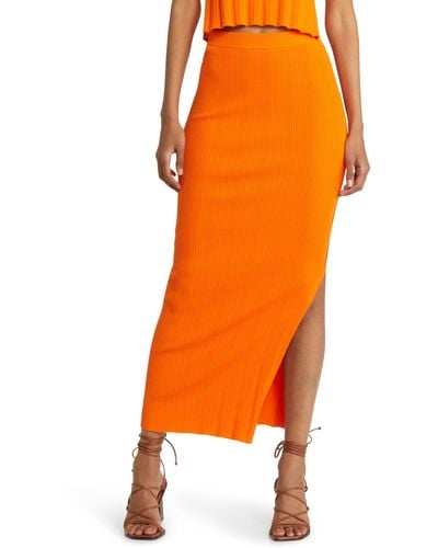 FRAME Mixed Rib Skirt - Orange