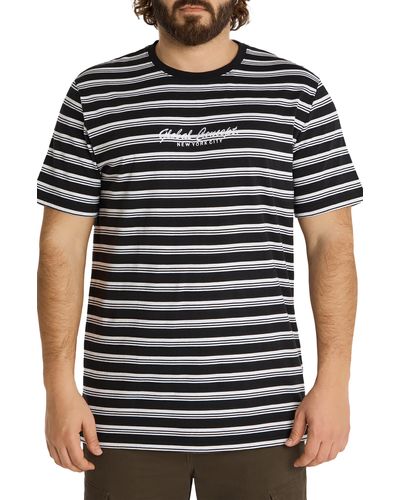 Johnny Bigg Global Variegated Stripe Longline T-shirt - Black