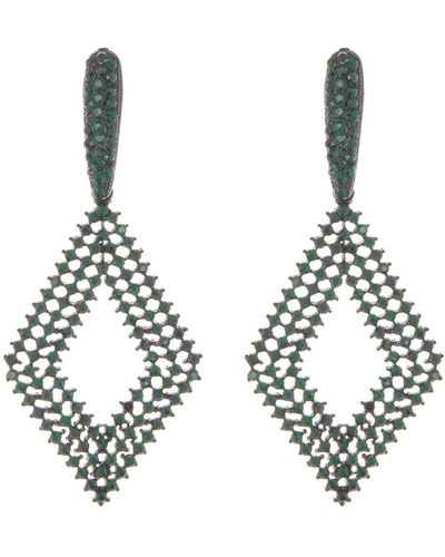 Tasha Pavé Crystal Geometric Drop Earrings - Metallic