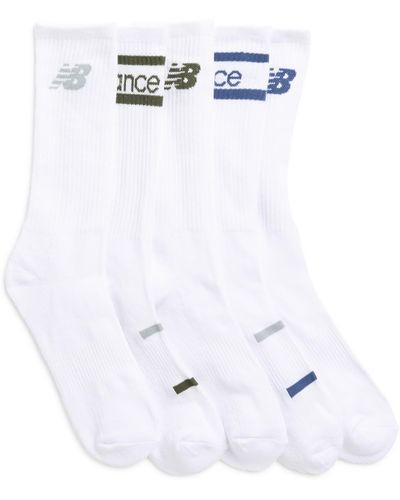 New Balance Assorted 5-pack Performance Crew Socks - White