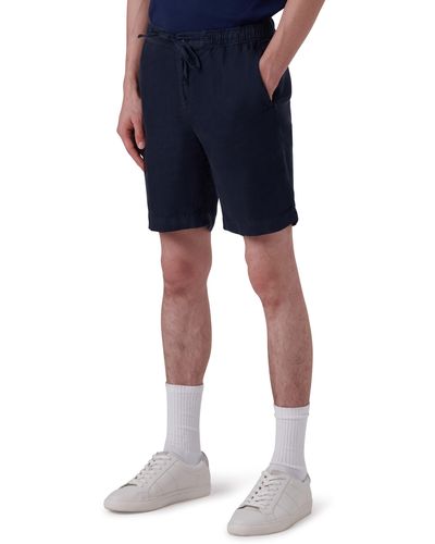 Bugatchi Linen Drawstring Shorts - Blue