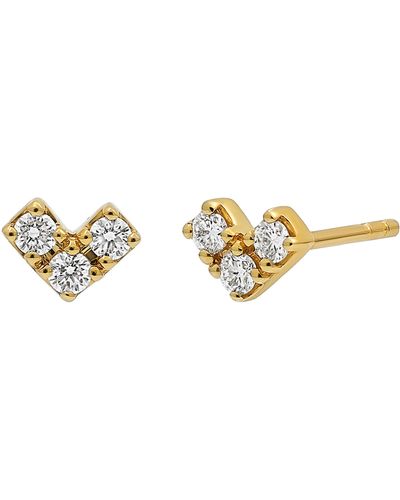 Bony Levy 18k Gold Diamond Geo Stud Earrings - Metallic