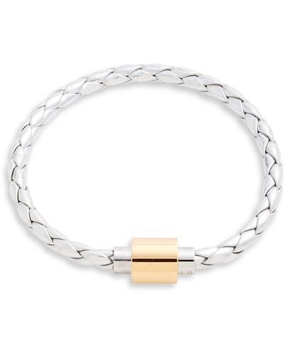 Liza Schwartz Stainless Steel & Leather Bracelet - White