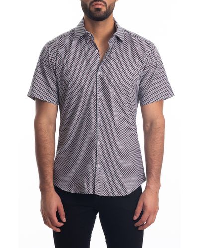 Jared Lang Short Sleeve Button-up Shirt - Purple