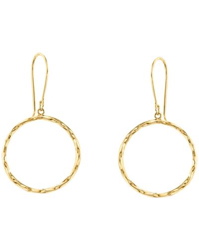 CANDELA JEWELRY 10k Gold Circle Drop Earrings - Metallic