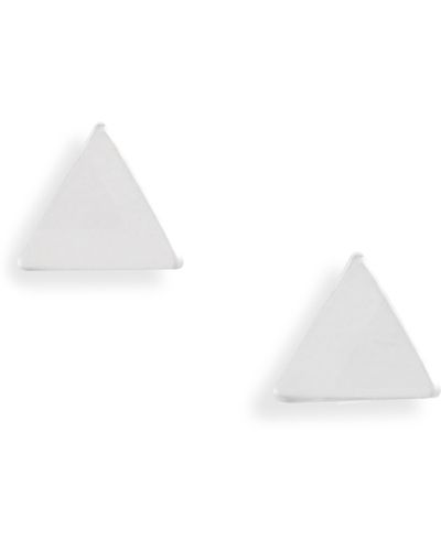 SET & STONES Lucca Triangle Stud Earrings - White