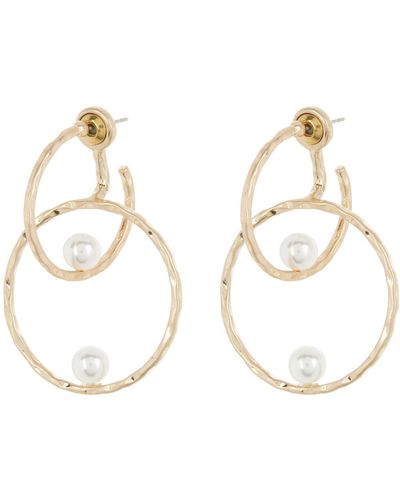 AREA STARS Pearl Circle Drop Earrings - Metallic