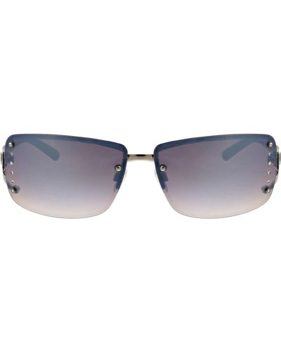 BCBGMAXAZRIA 66mm Y2k Rimless Rectangle Sunglasses - Blue