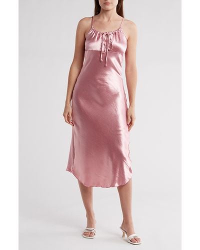 Bebe Keyhole Midi Dress - Pink