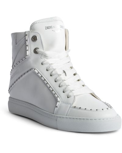 Zadig & Voltaire High Flash Smooth Platform Sneaker - White